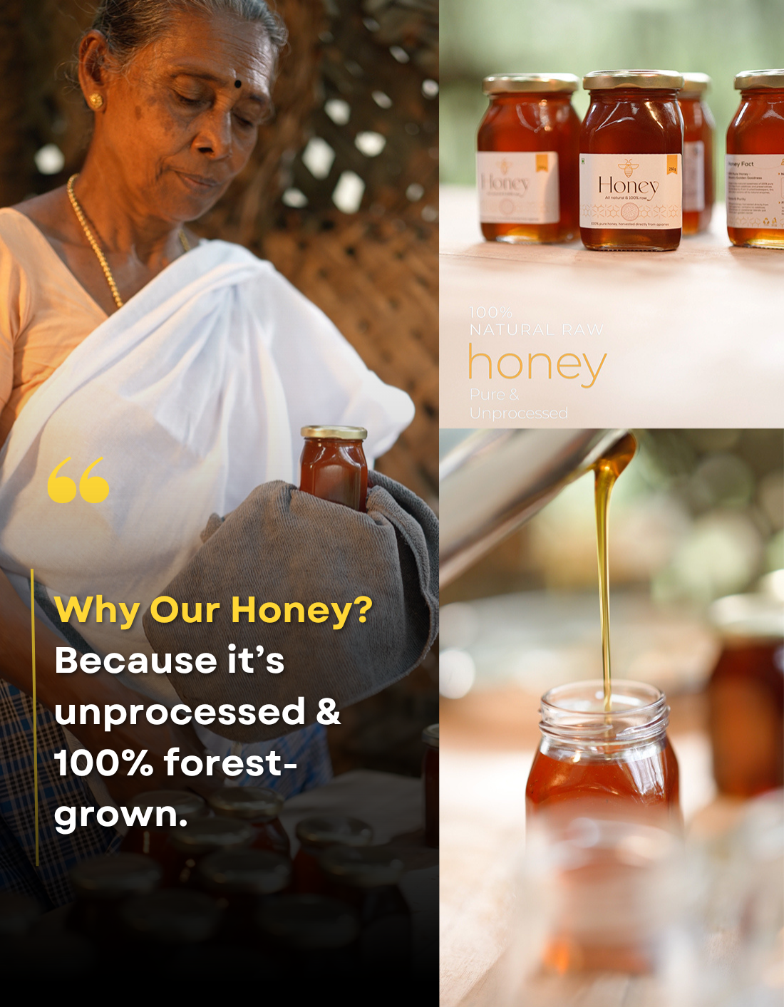 100% Natural Raw Honey | Pure & Unprocessed - 250g